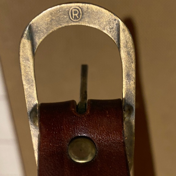 Canale Vintage leather belt brown embossing size S-M - Picture 1 of 17